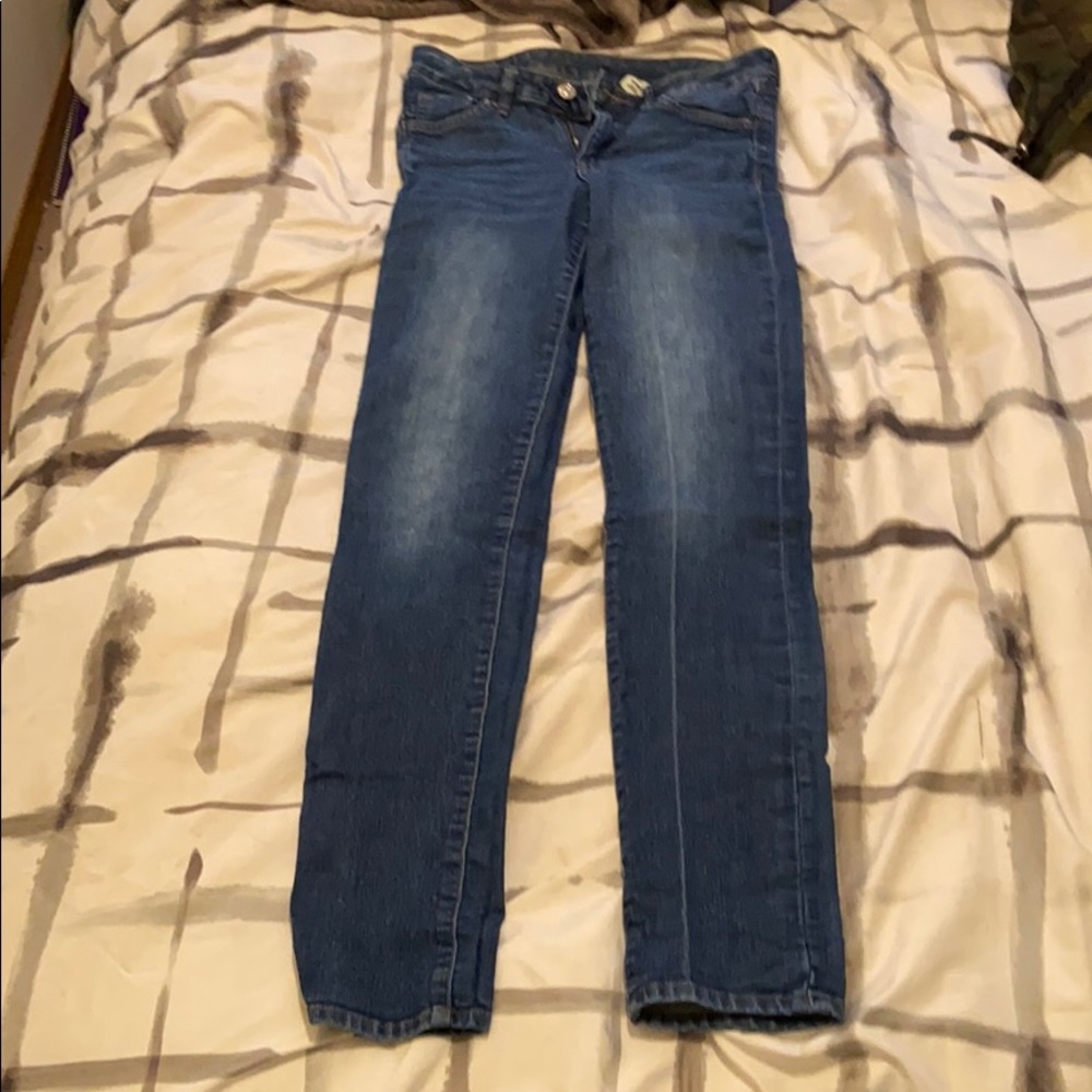 Slightly faded blue jeans